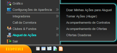 Menu Aluguel