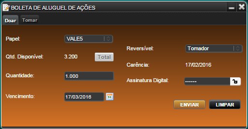 Boleta doar ações