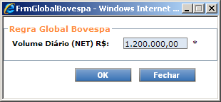 Tela de limite global Bovespa.