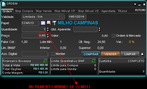 Tela de ordem exemplificando o mecanismo.