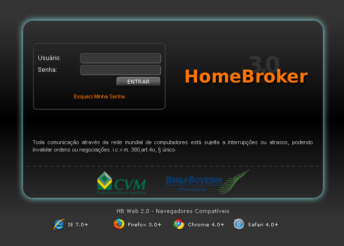 Nova página de login